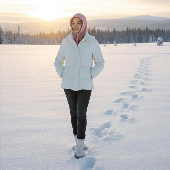 NWT Melifluos Hooded Scarf Beanie for Women Balaclava Scarves Hat, Pink - Picture 2 of 6